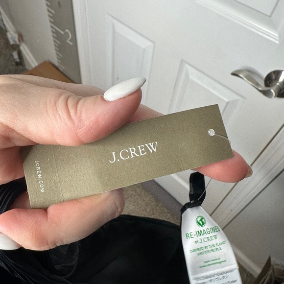 J. Crew NWT Black Ribbed High Rise Cheeky Bikini Bottom Size M - Picture 6 of 8